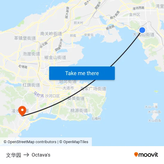 Wenhua Garden to Octava's map