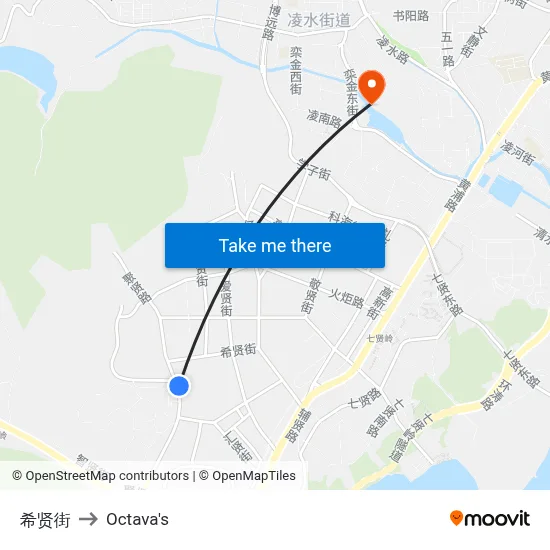 Xixian Street to Octava's map
