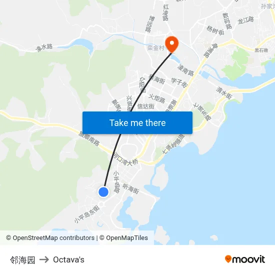 Linhai Garden to Octava's map