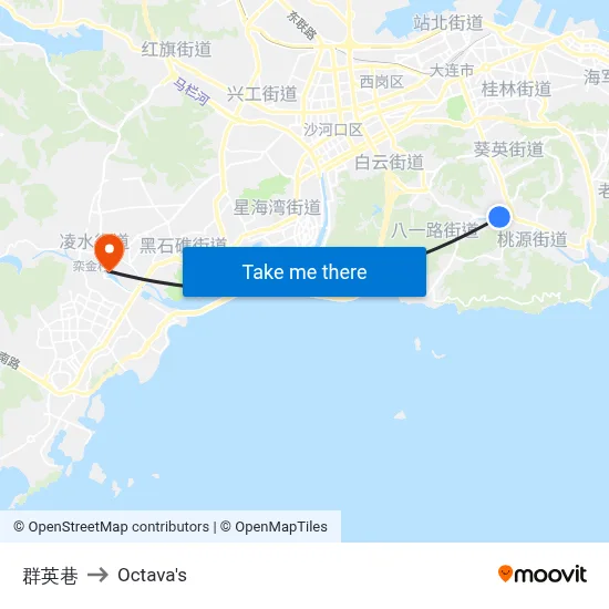 Qunying Lane to Octava's map