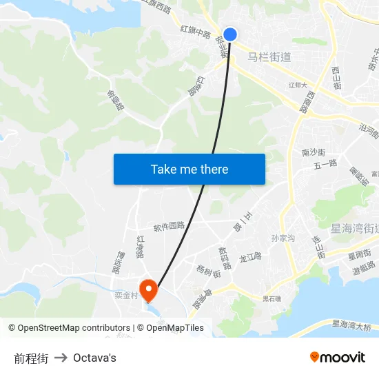 Qiancheng Street to Octava's map