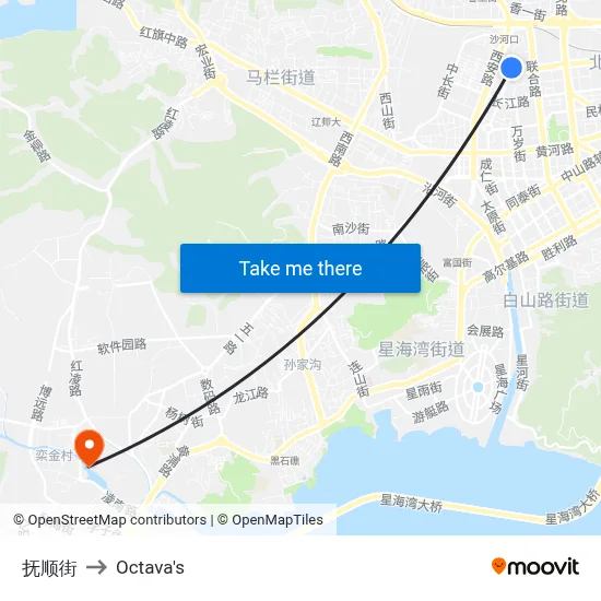 Fushun Street to Octava's map