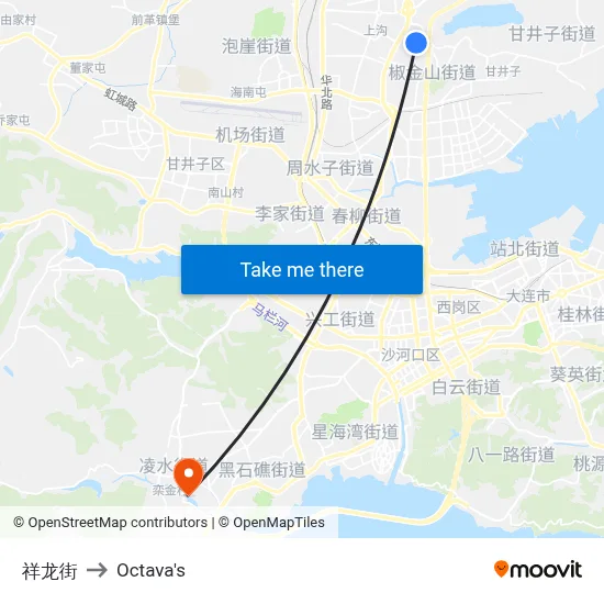 Xianglong Street to Octava's map
