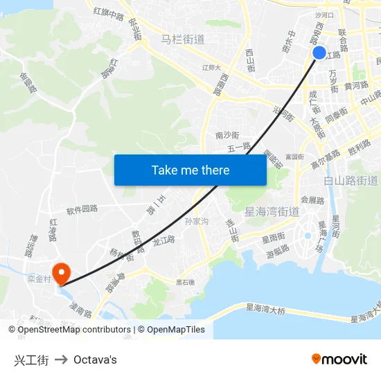 Xingong Street to Octava's map