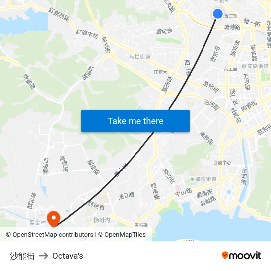 Shaneng Street to Octava's map