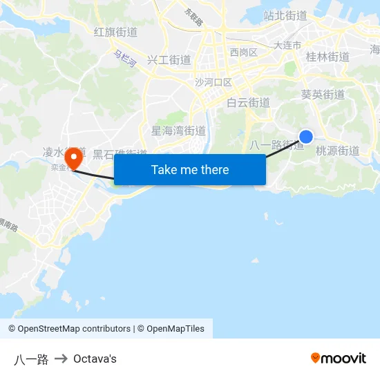 Bayi Road to Octava's map