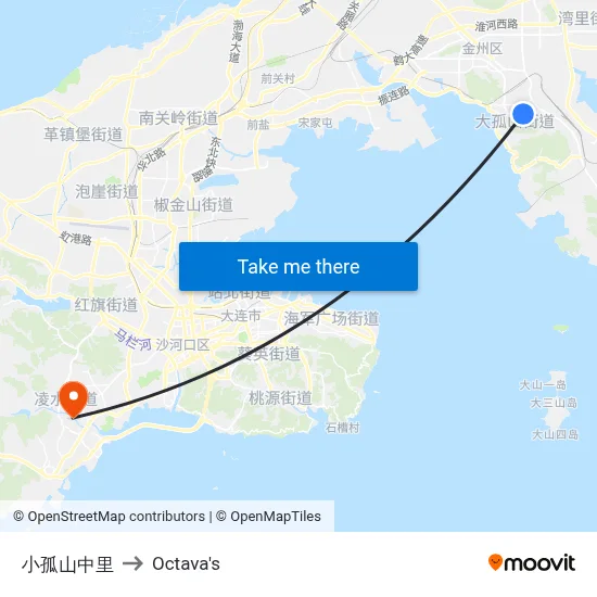 Xiaogu Mountain Central to Octava's map