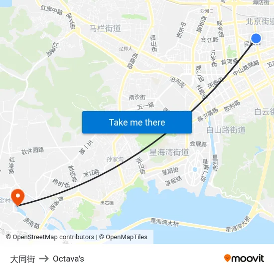 Datong Street to Octava's map