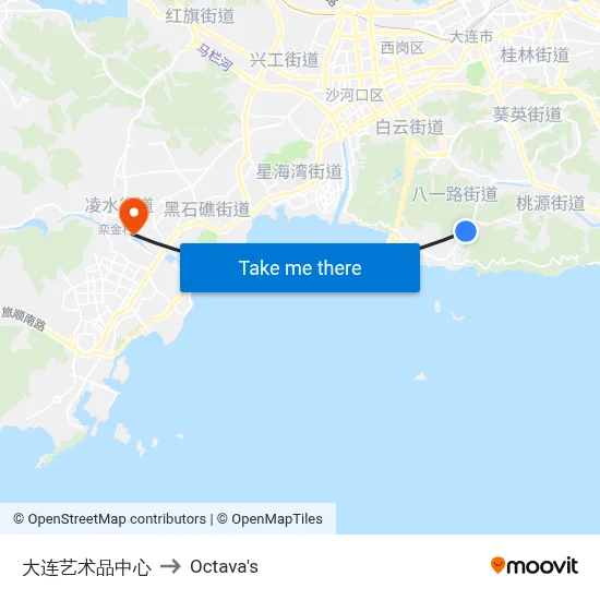 Dalian Art Center to Octava's map