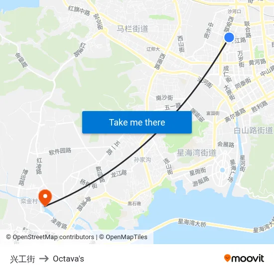 Xingong Street to Octava's map