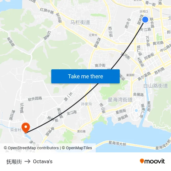 Fushun Street to Octava's map