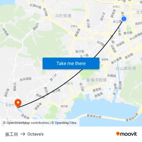 Zhen Gong Street to Octava's map
