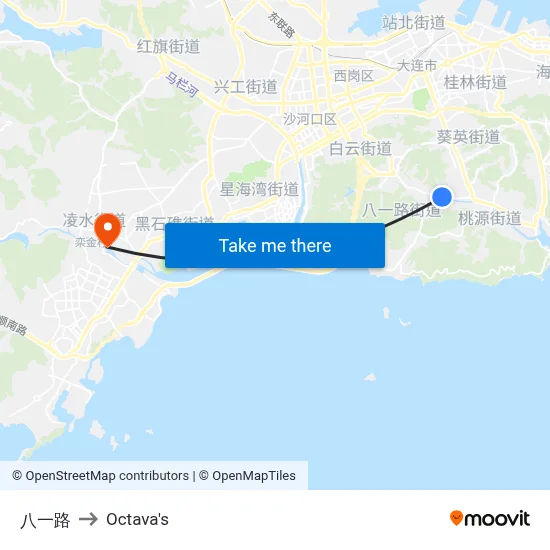 Bayi Road to Octava's map