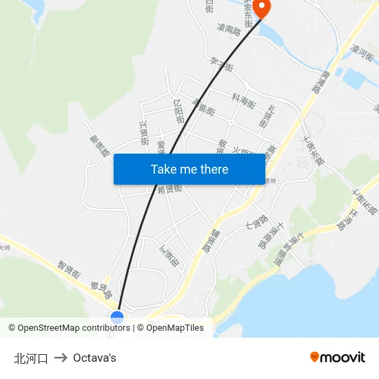 Beihekou to Octava's map
