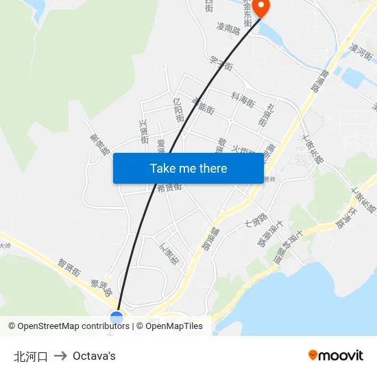 Beihekou to Octava's map