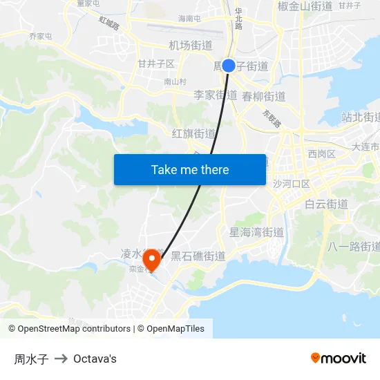 Zhoushui Zi to Octava's map