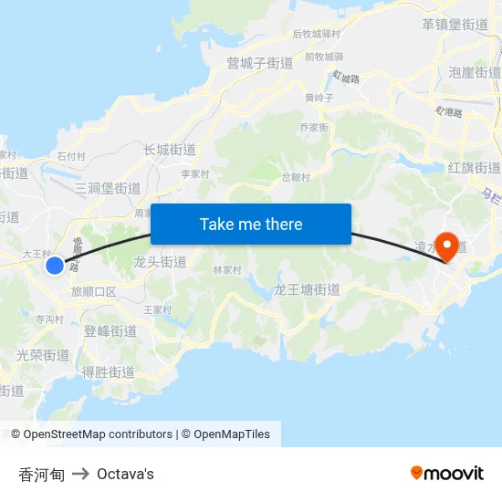 Xianghedian to Octava's map