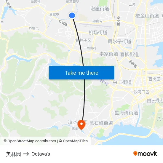 Meilin Garden to Octava's map