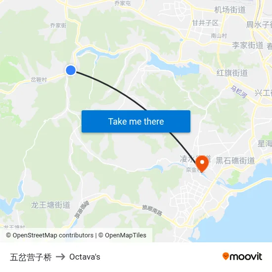 Wuchayingzi Bridge to Octava's map