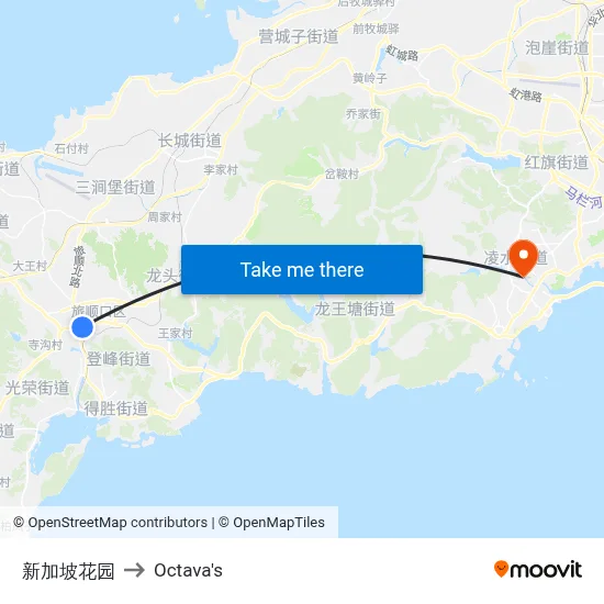 Singapore Garden to Octava's map