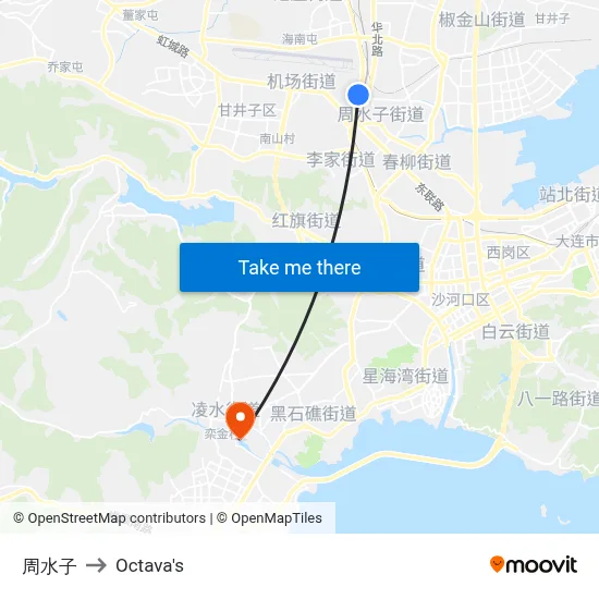 Zhoushui Zi to Octava's map