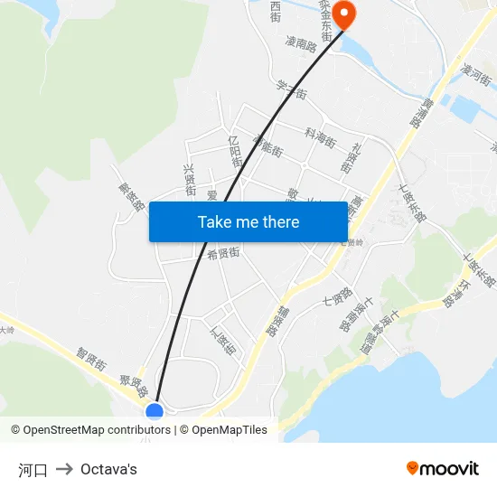 Kawaguchi to Octava's map