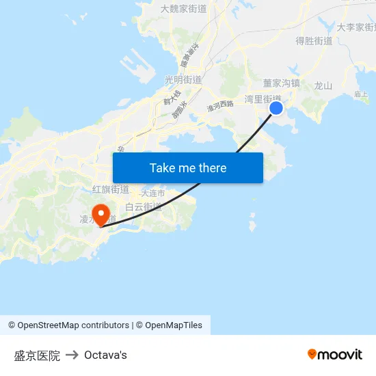 Shengjing Hospital to Octava's map