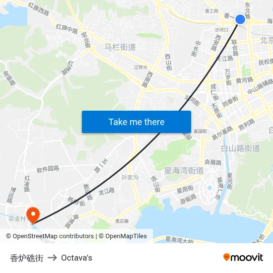 Xiangluqiao Street to Octava's map
