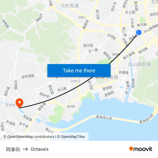 Tongtai Street to Octava's map