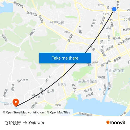Xiangluqiao Street to Octava's map