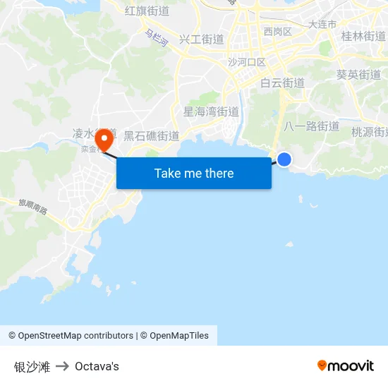 Silver Sand Beach to Octava's map