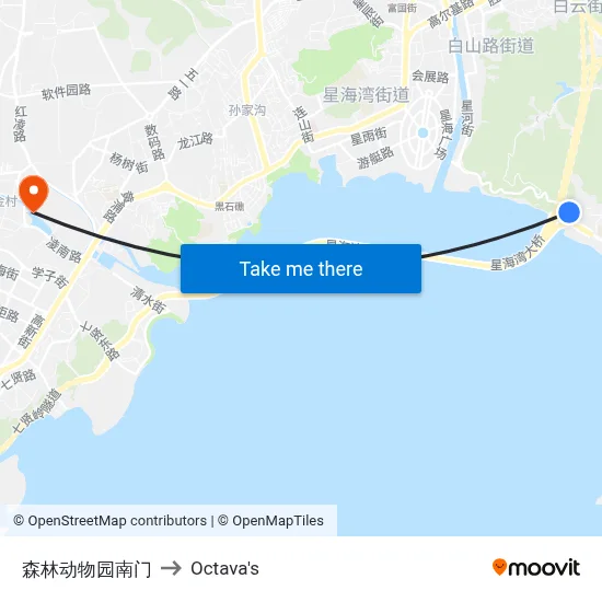 South Gate of Forest Zoo to Octava's map