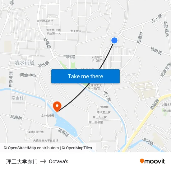 East Gate of University of Technology to Octava's map