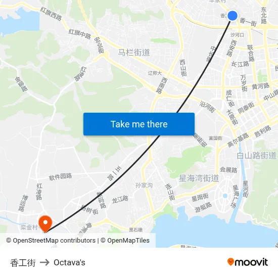 Xianggong Street to Octava's map