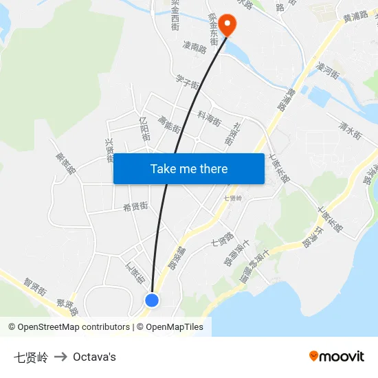 Qixian Ridge to Octava's map