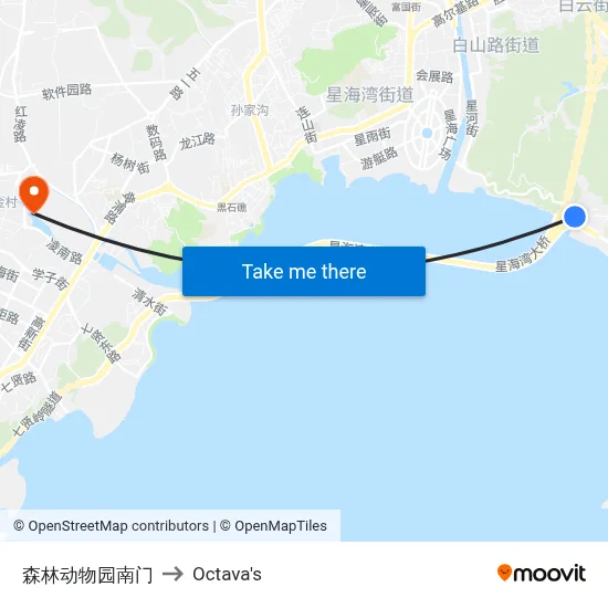 South Gate of Forest Zoo to Octava's map