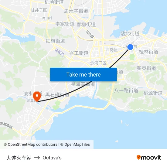 Dalian Railway Station to Octava's map