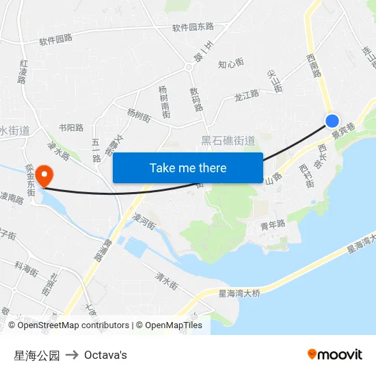 Xinghai Park to Octava's map