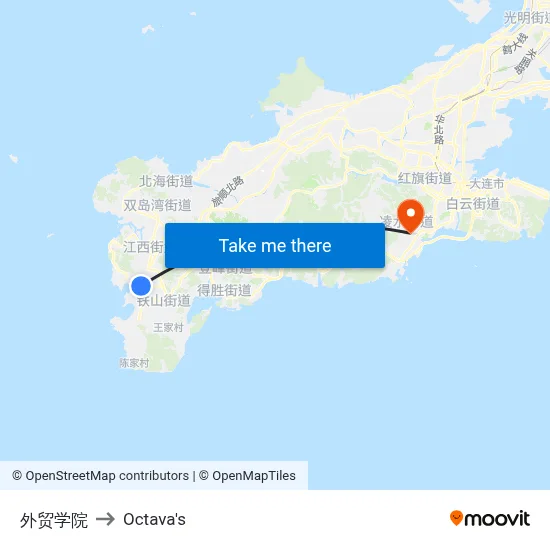 Foreign Trade College to Octava's map