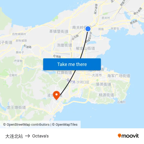 Dalian North Station to Octava's map