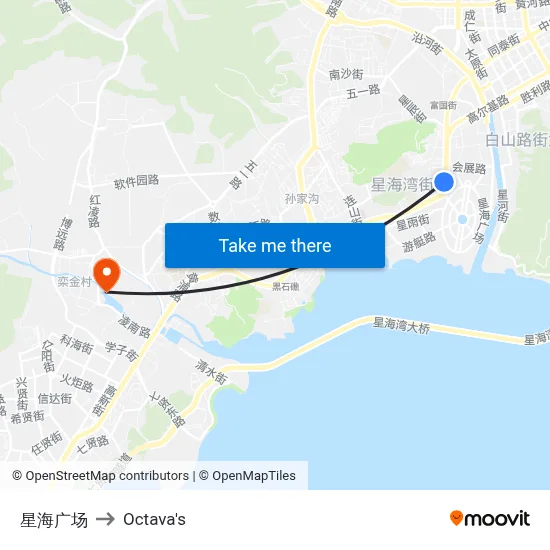 Xinhai Square to Octava's map