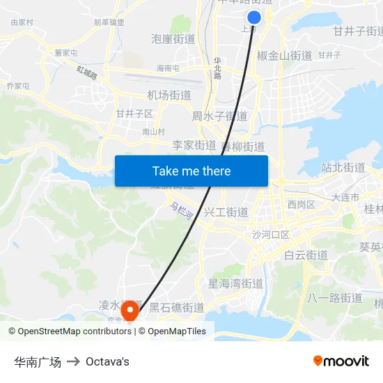 Huanan Plaza to Octava's map
