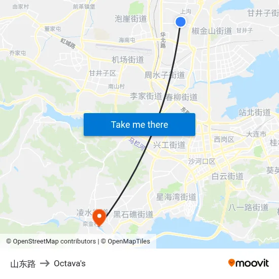 Shandong Road to Octava's map