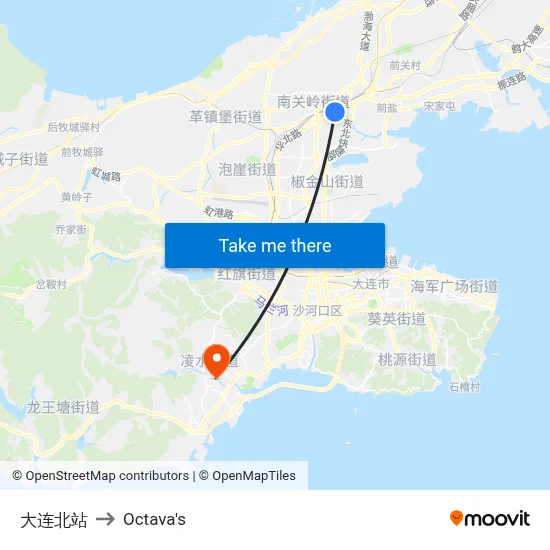 Dalian North Station to Octava's map