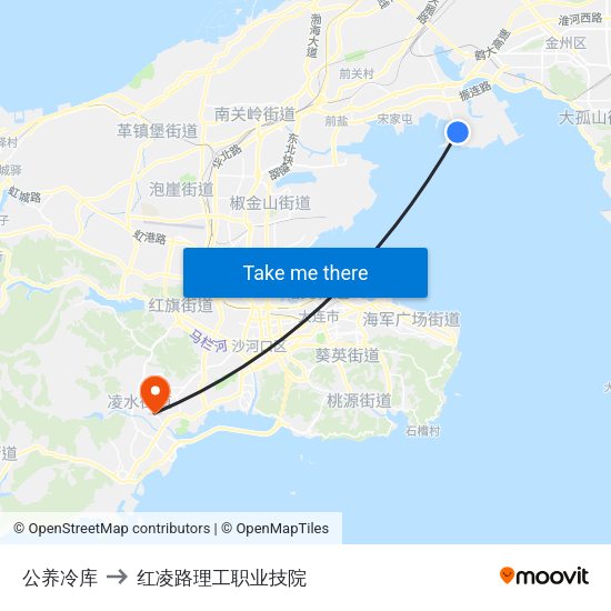 公养冷库 to 红凌路理工职业技院 map
