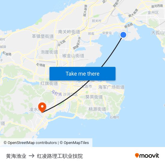 黄海渔业 to 红凌路理工职业技院 map