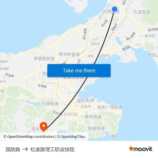 国防路 to 红凌路理工职业技院 map