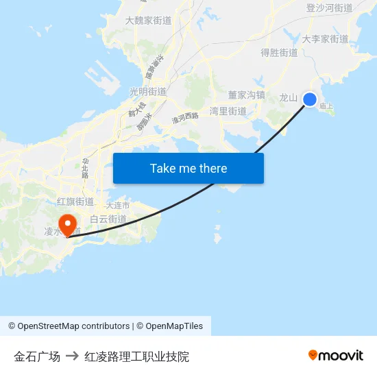 金石广场 to 红凌路理工职业技院 map