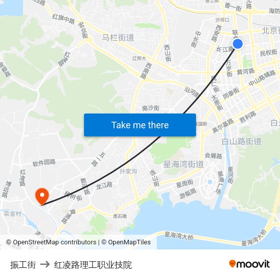 振工街 to 红凌路理工职业技院 map