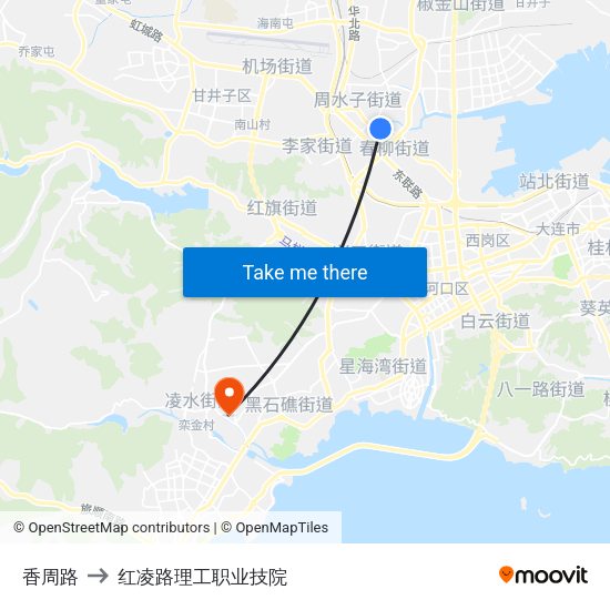 香周路 to 红凌路理工职业技院 map